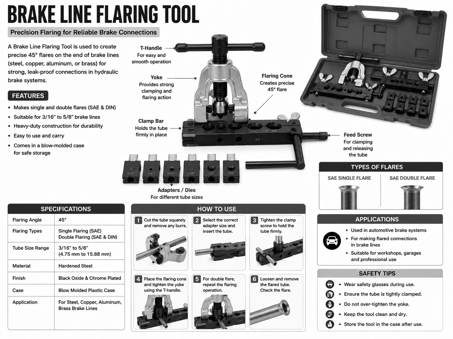 Brake Line Flaring Tool