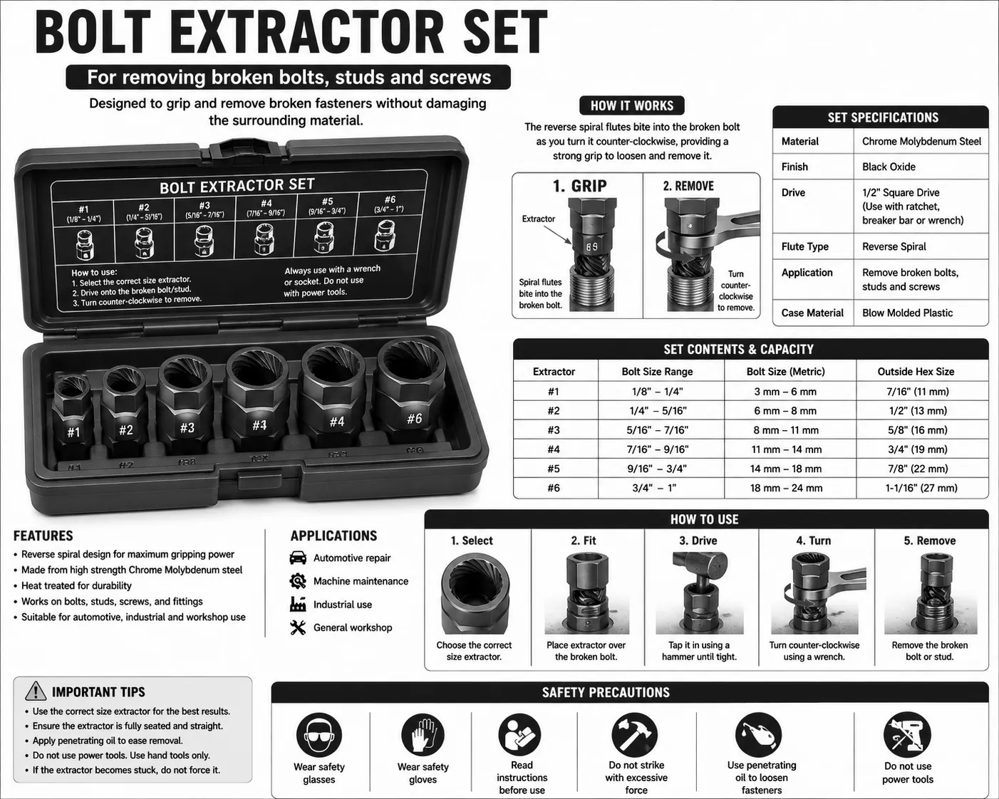Bolt Extractor Set