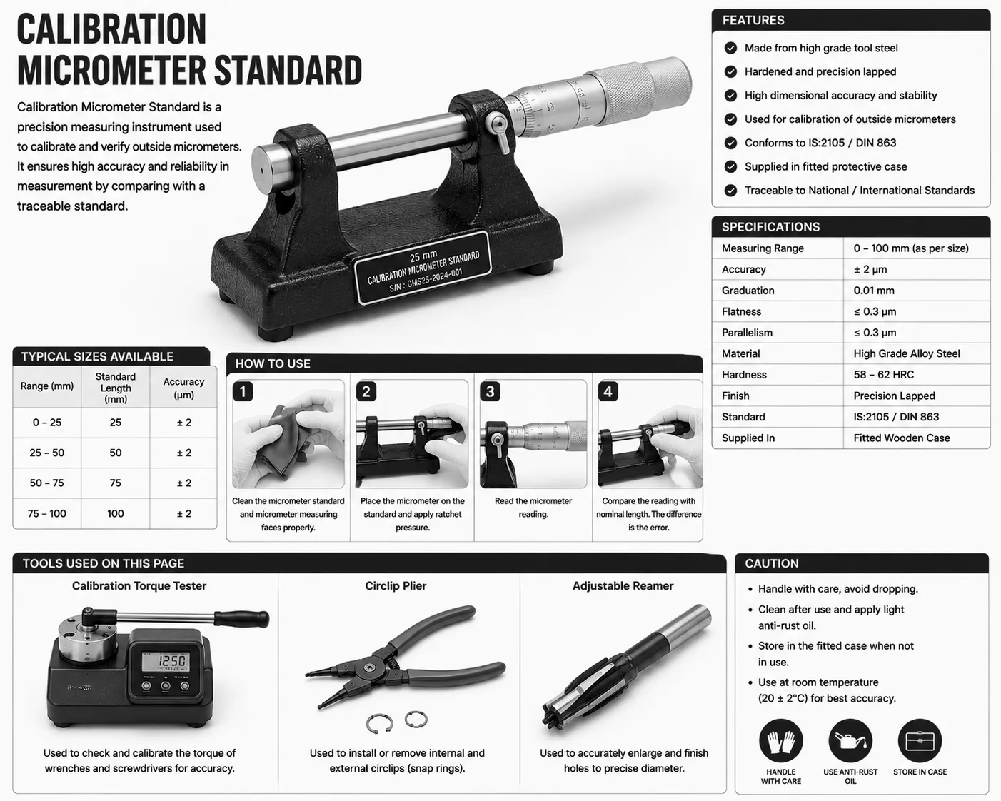 Calibration Micrometer Standard