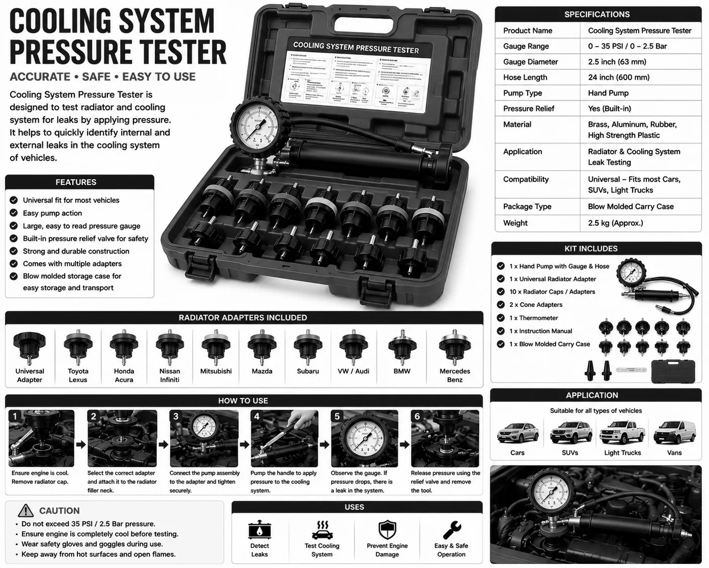 Cooling System Pressure Tester