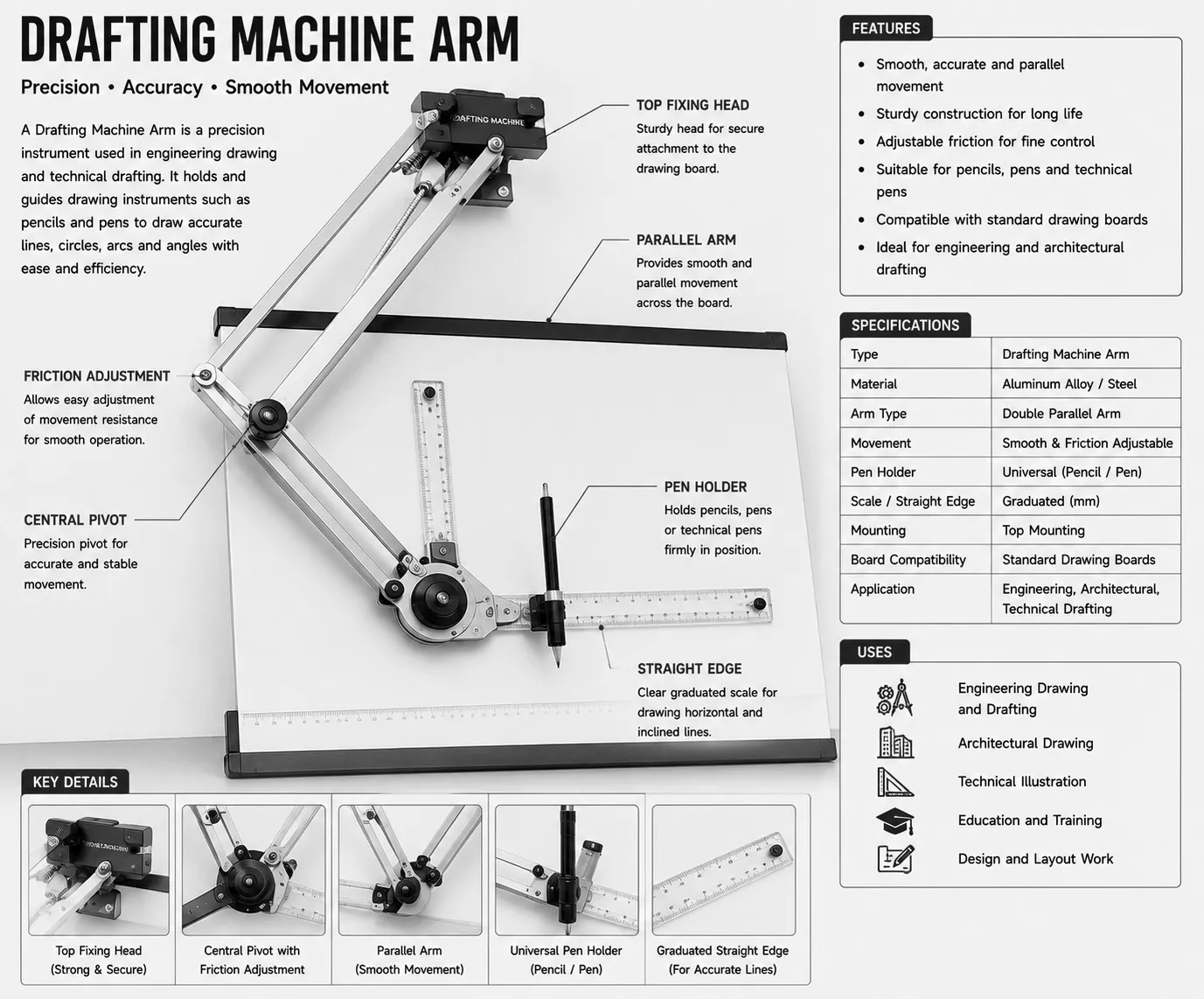 Drafting Machine Arm
