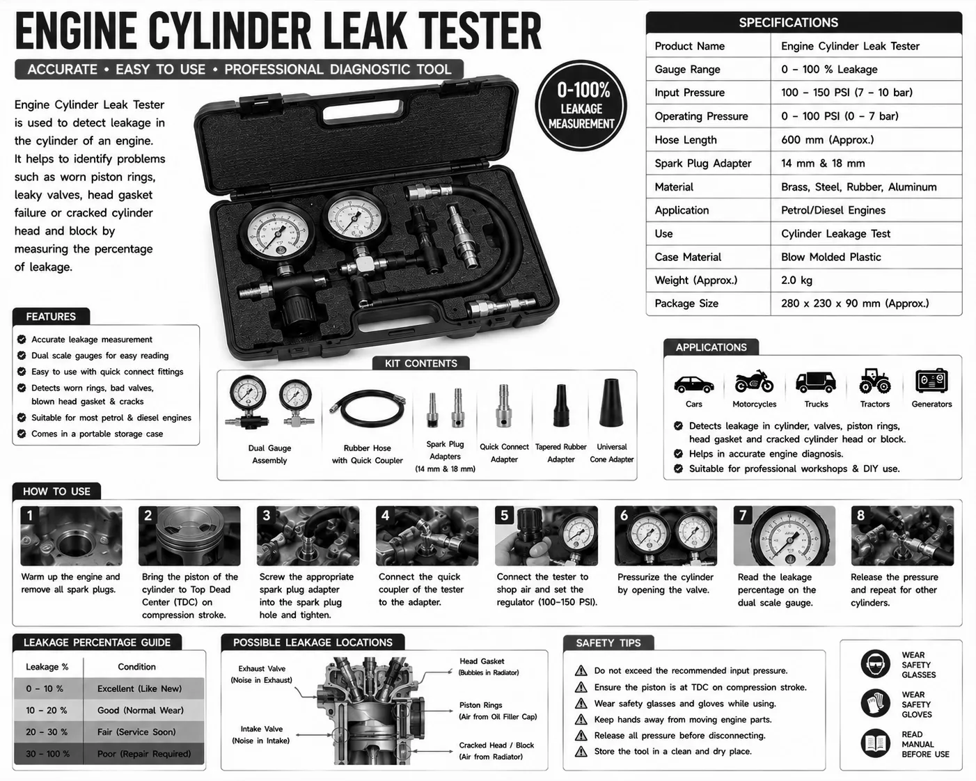 Engine Cylinder Leak Tester