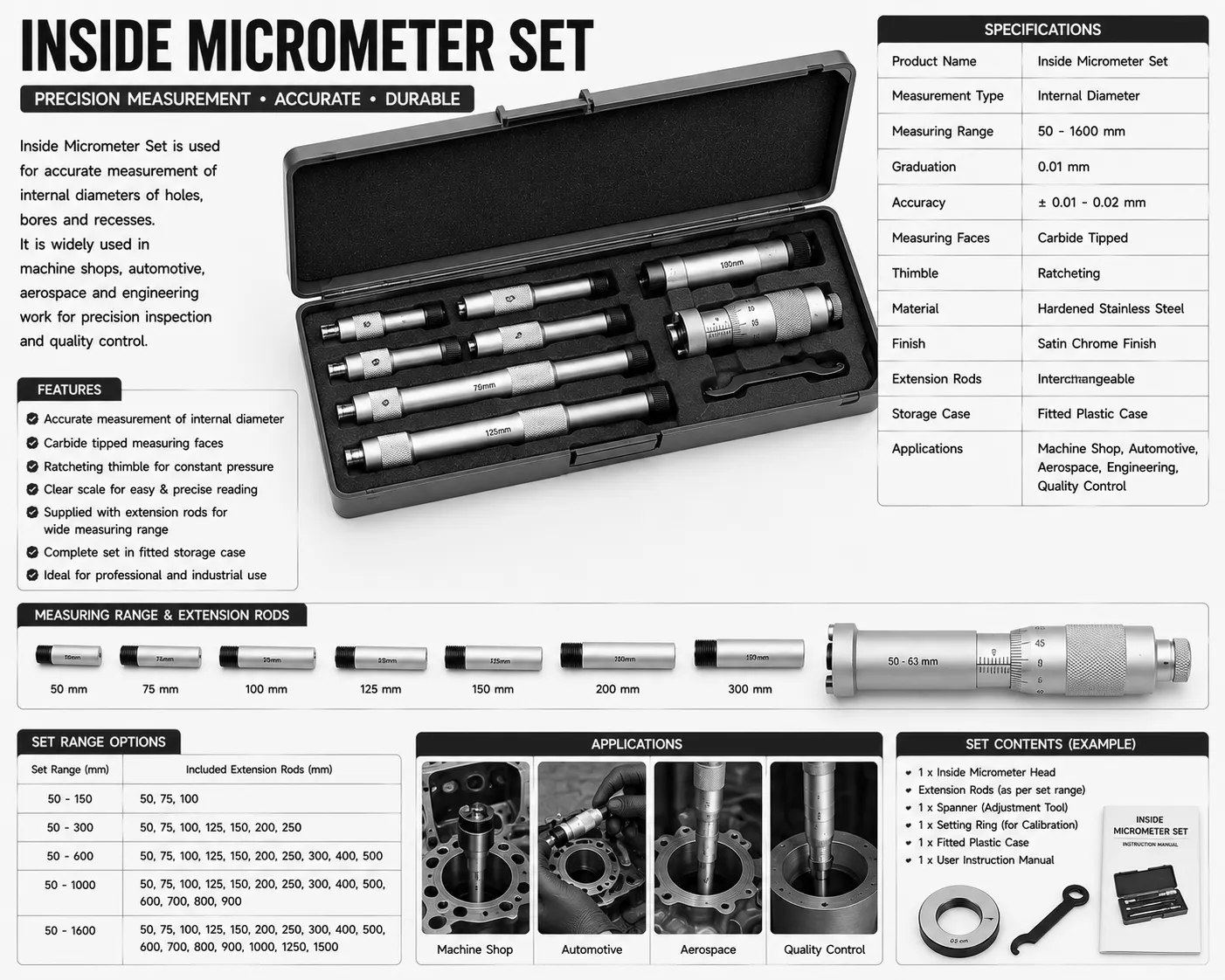Inside Micrometer Set