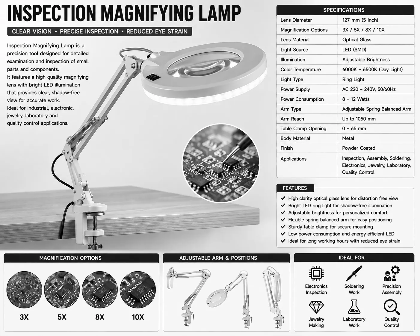 Inspection Magnifying Lamp
