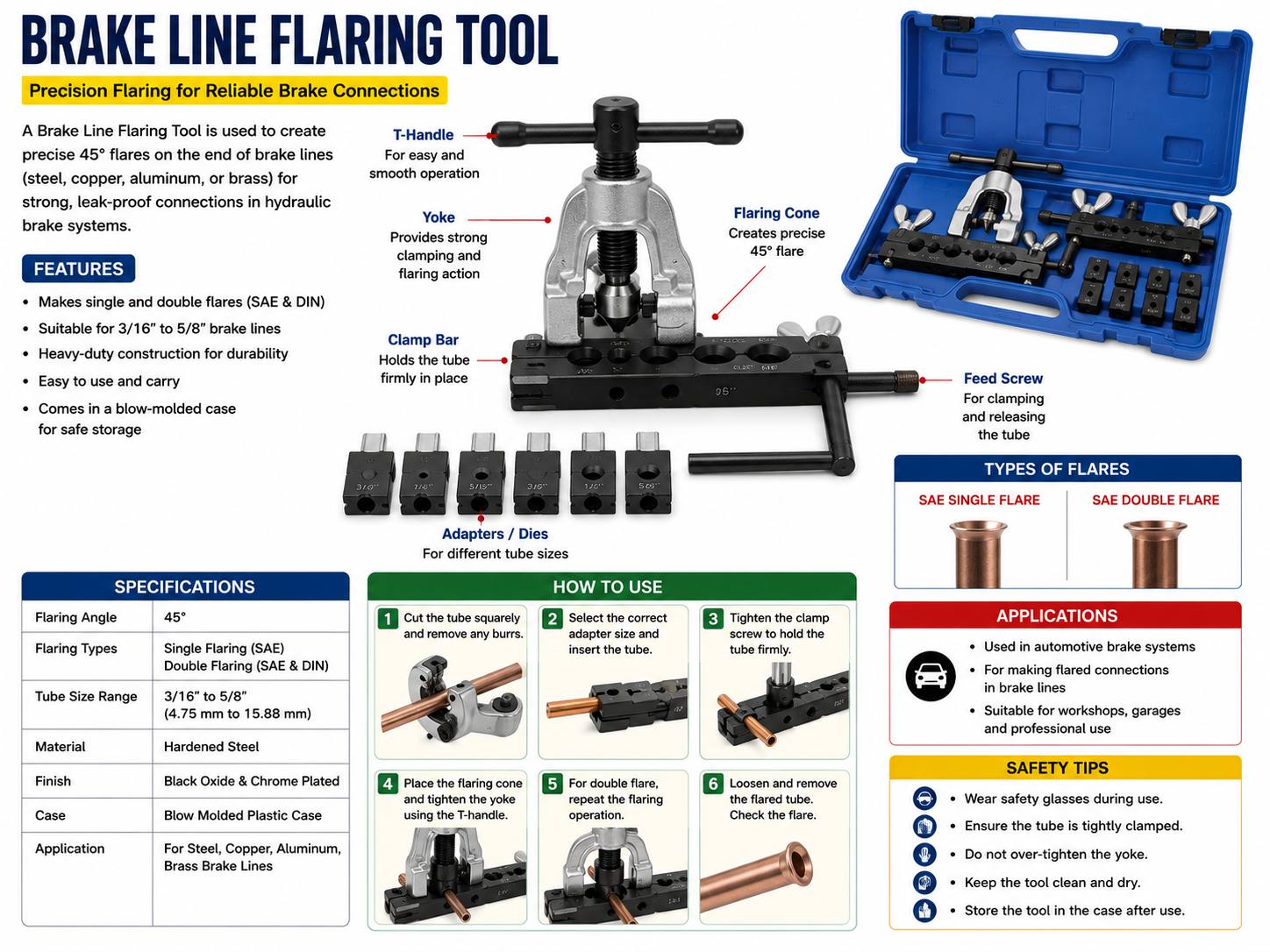 Brake Line Flaring Tool