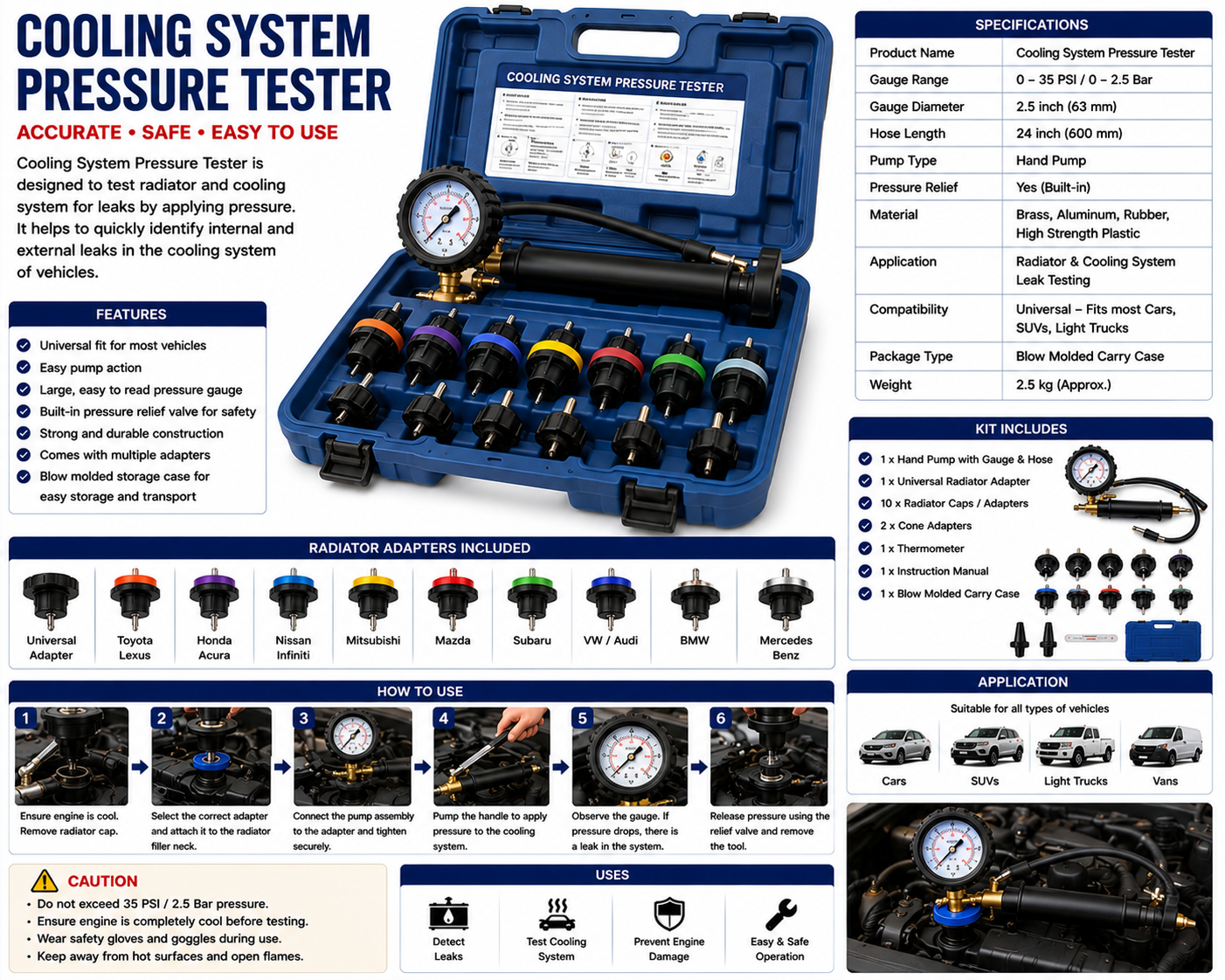 Cooling System Pressure Tester