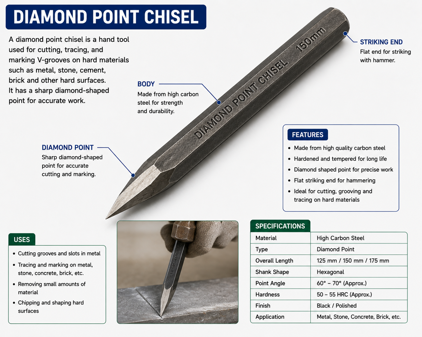 Diamond Point Chisel