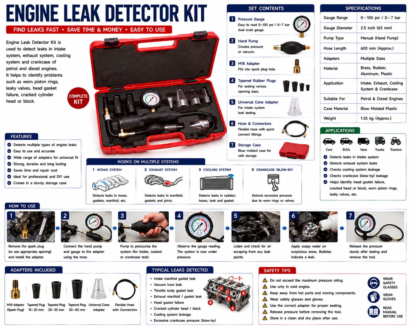 Engine Leak Detector Kit